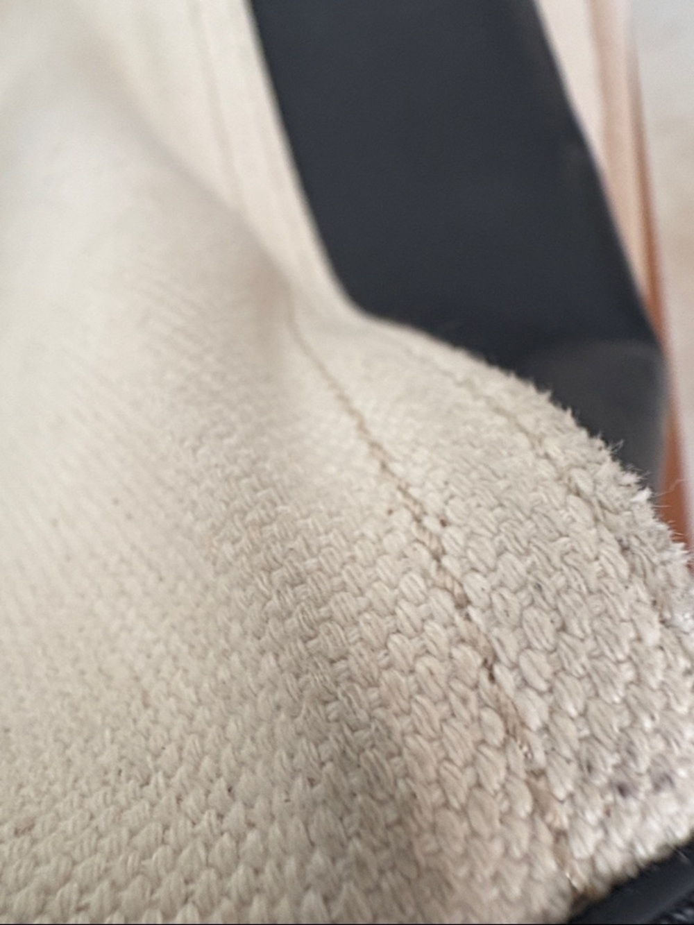 J Crew Canvas & Leather Tote Bag in Black and Cream - Picture 10 of 11